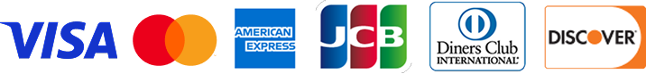 クレジットカードの画像 VISA, MasterCard, JCB, AMERICAN EXPRESS, DinersClub, DISCOVER